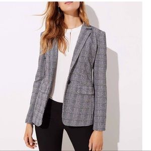 Loft Structured Knit Blazer | Plaid | Petite